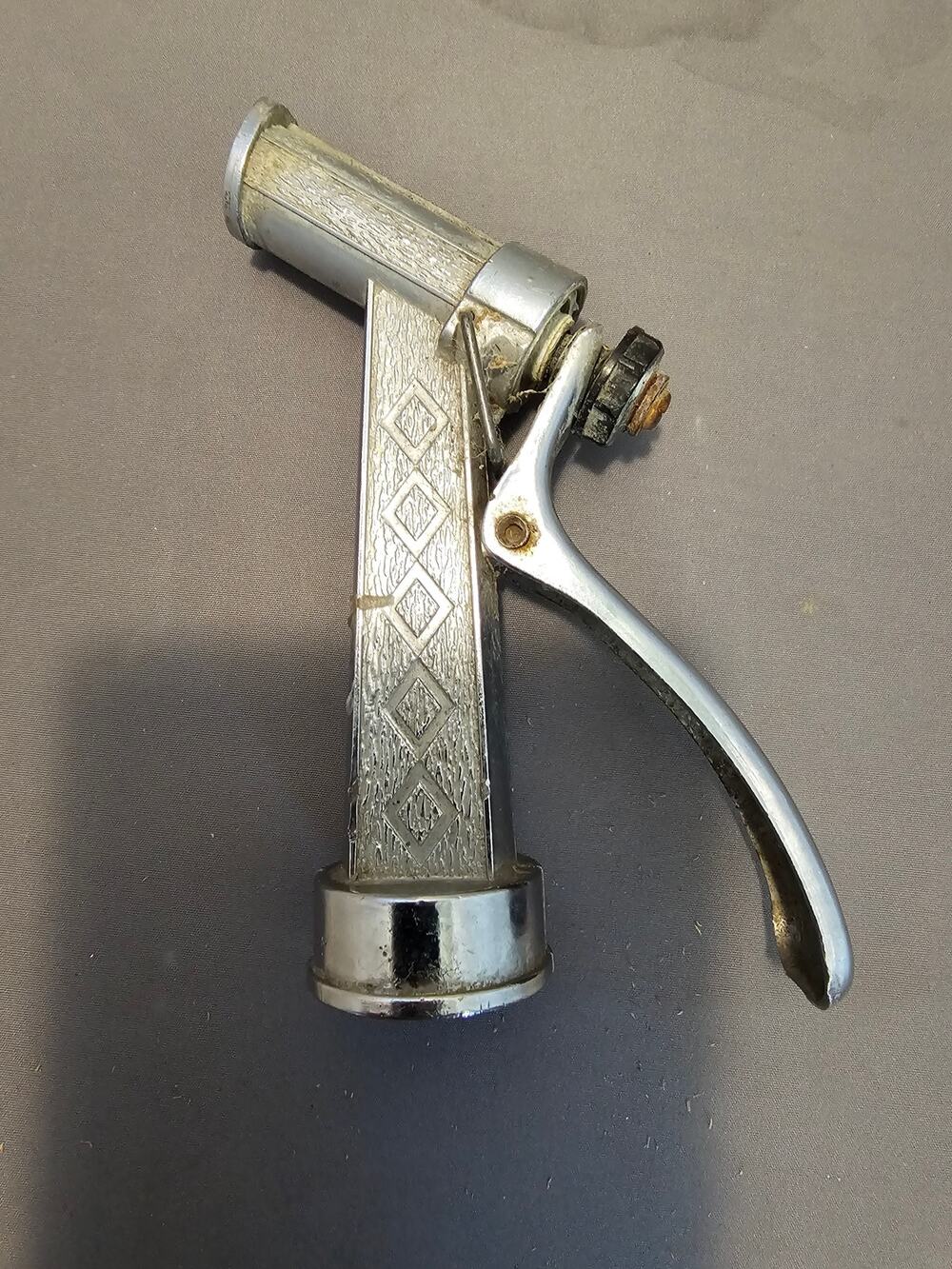 Vintage Metal Garden Hose Nozzle Sprayer - Water Gun for Hose Reel, Watering
